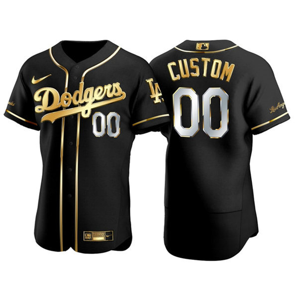 Men's Los Angeles Dodgers Active Player Custom 2021 Gold/Black Flex Base Stitched Jersey Men's Los Angeles Dodgers Active Player Custom 2021 Gold/Black Flex Base Stitched Jersey